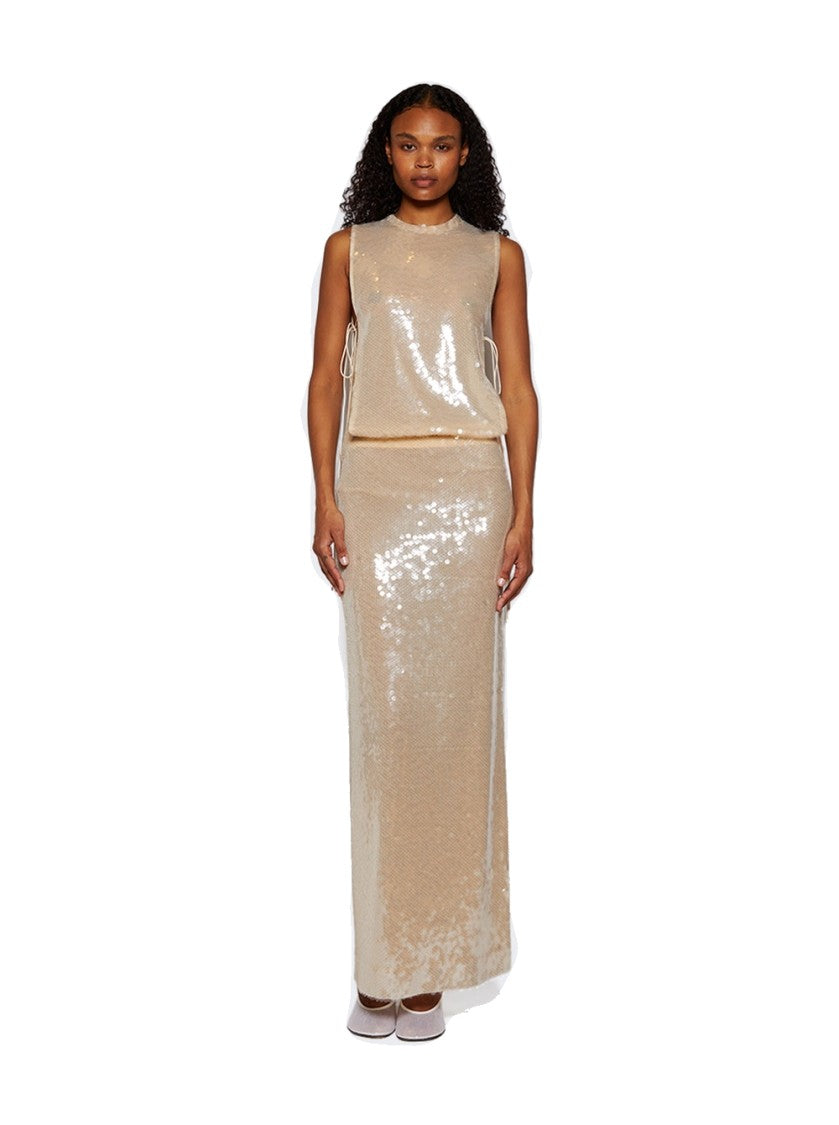 Christopher Esber Lucent Sequin Seperation Gown White