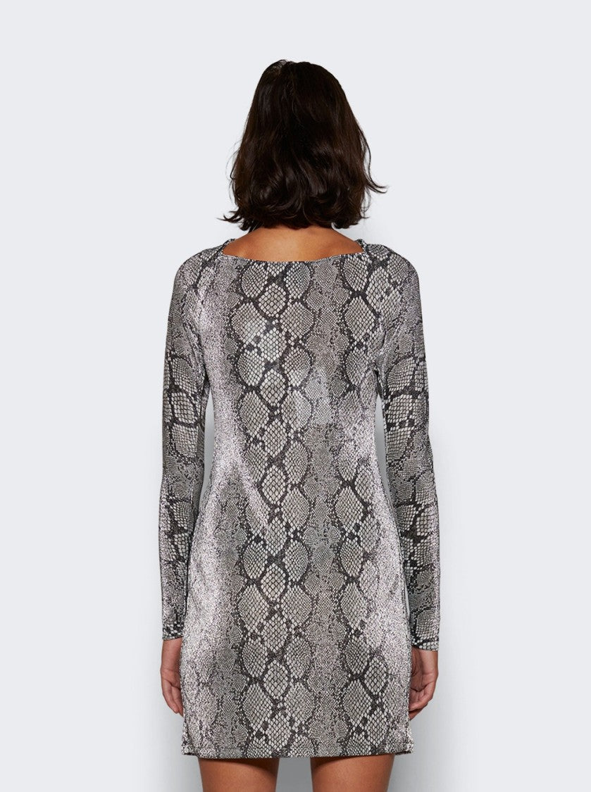 Coperni Twisted Cut-Out Jersey Dress Snake Print