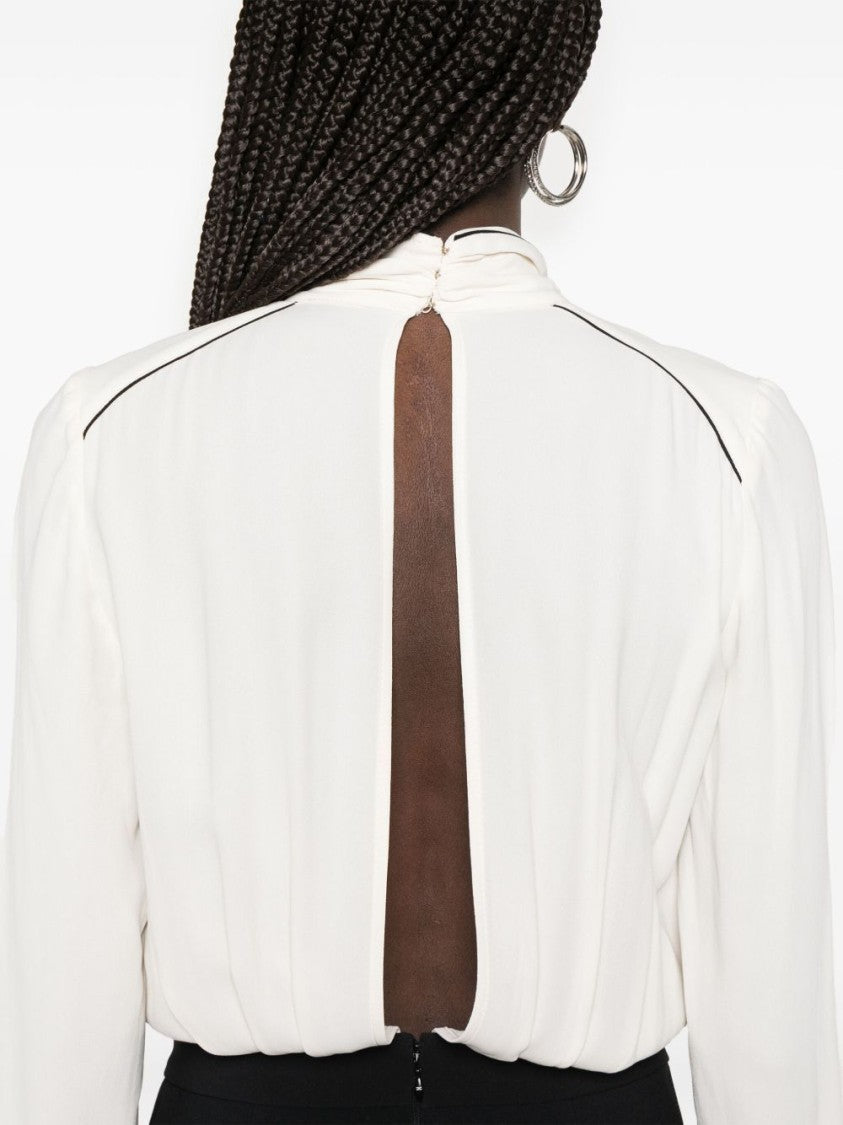 Elisabetta Franchi Fitted Black Jumpsuit With Blouse Top