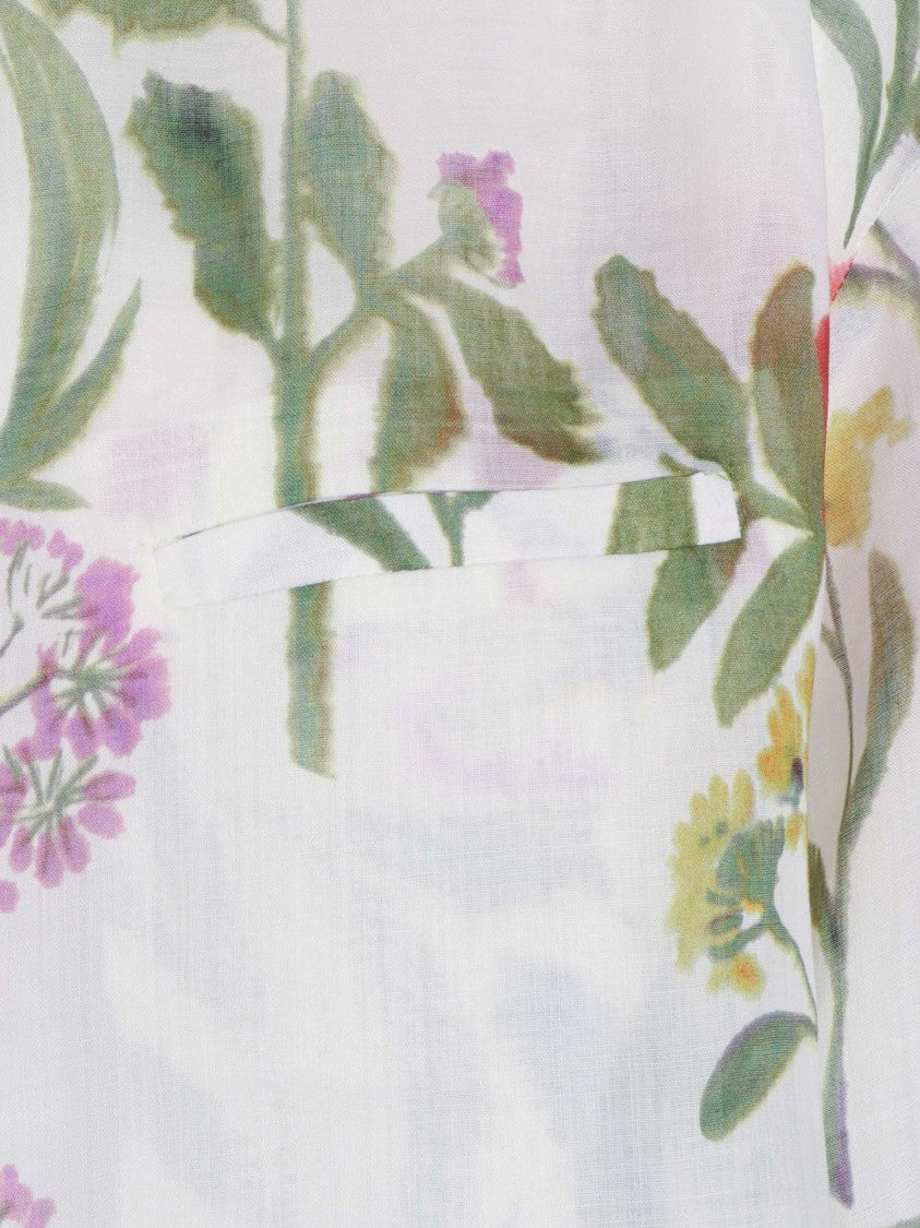 Shirt A Porter Floral Print Semi Sheer Blouse