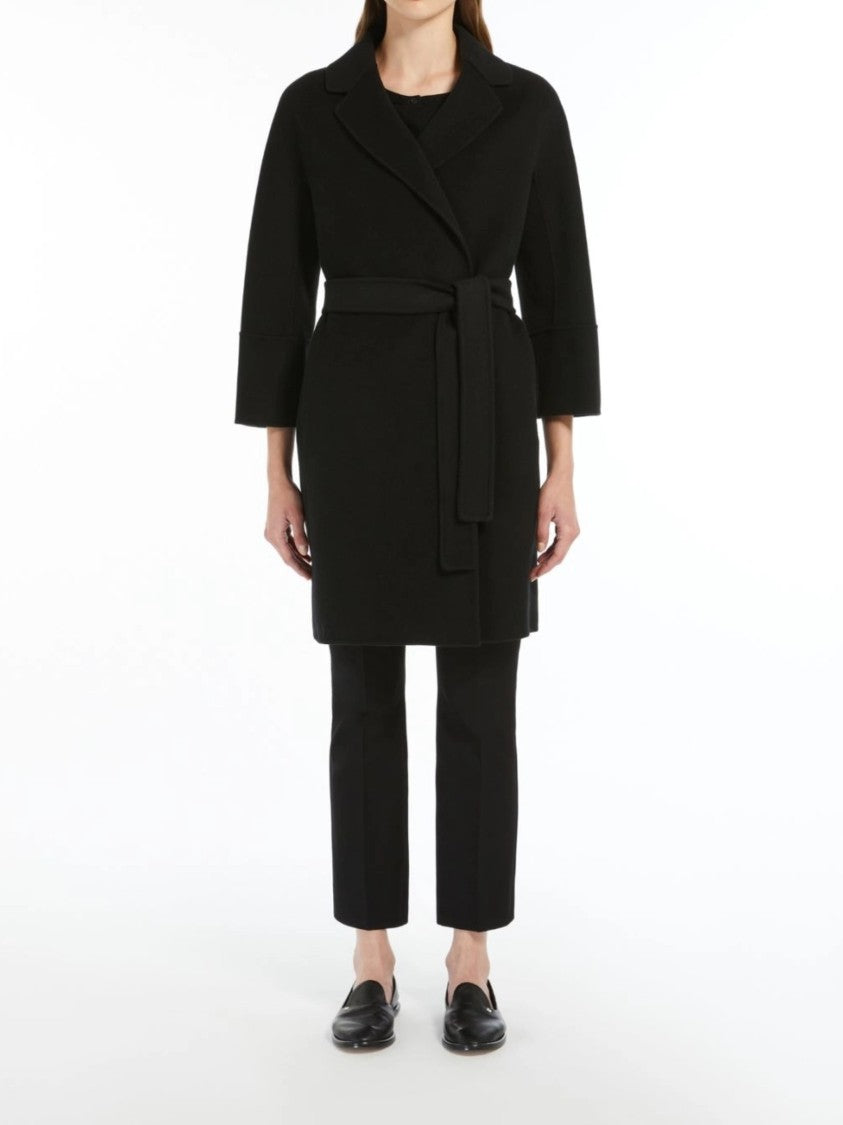 Max Mara Black Arona Belted Short Coat