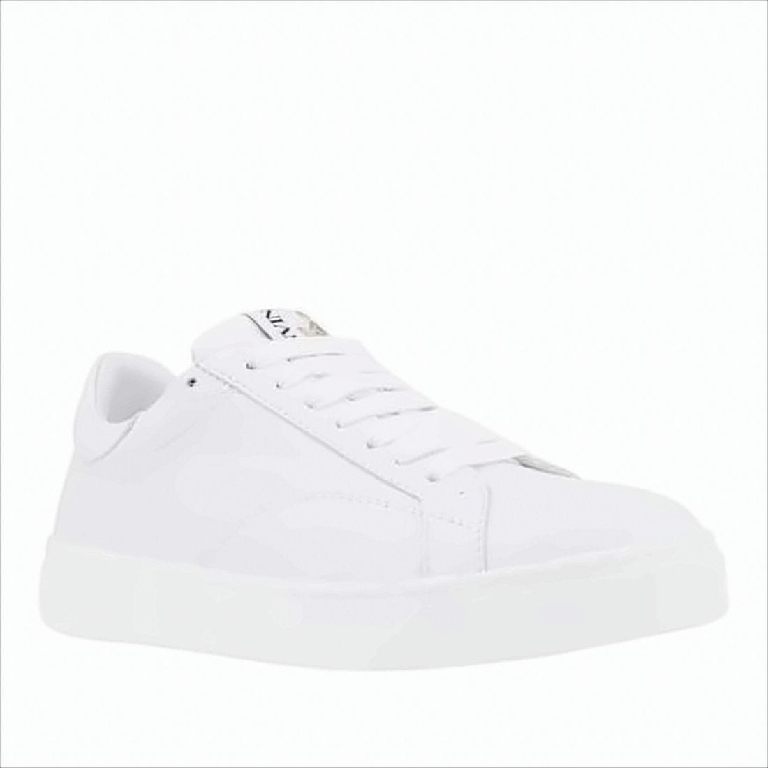 Lanvin Minimalist White Calf Leather Sneakers With Embossed Branding