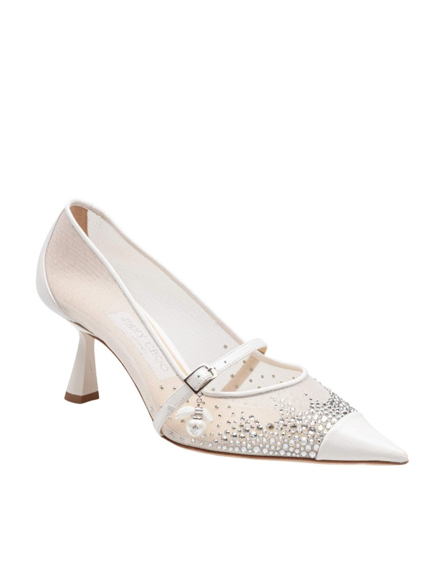 Jimmy Choo Aren 65 Tkw Mesh And Leather Pumps