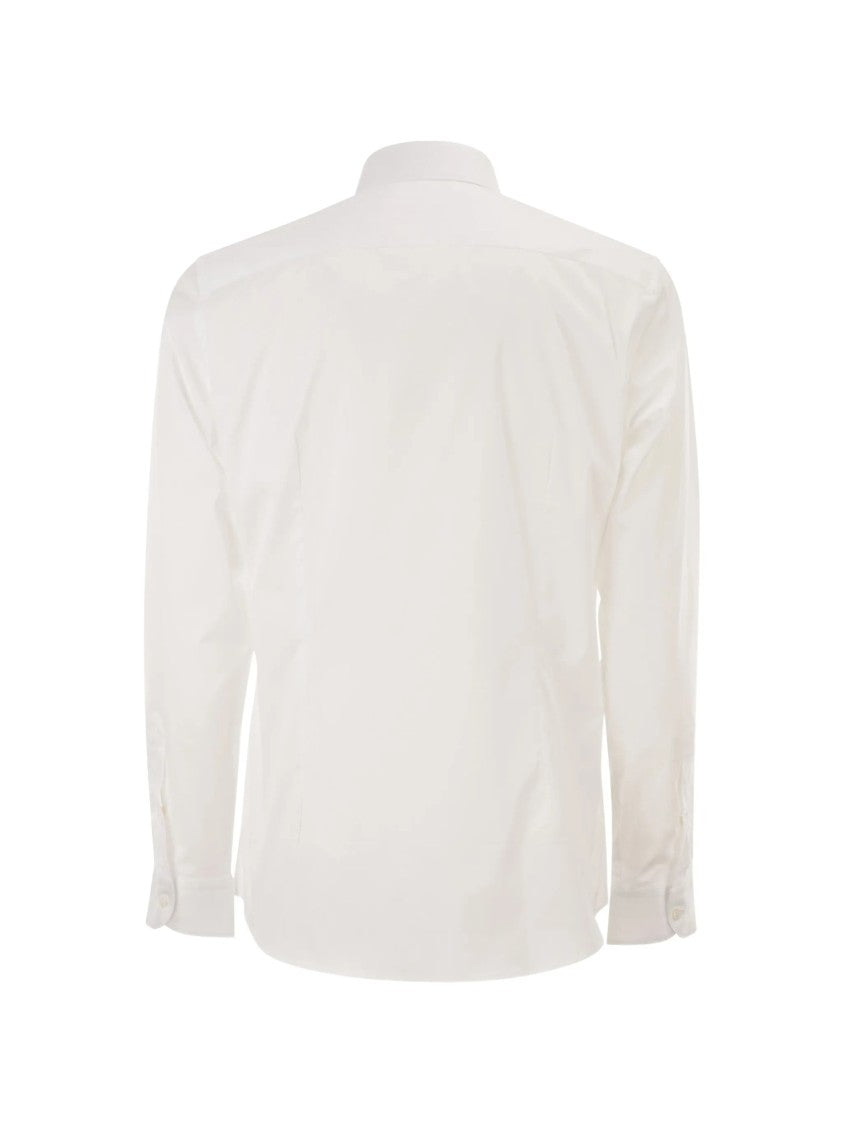 Fay White Long-Sleeve Button-Down Formal Shirt