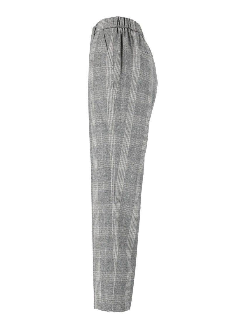 Peserico Plaid Tailored Tapered Pants