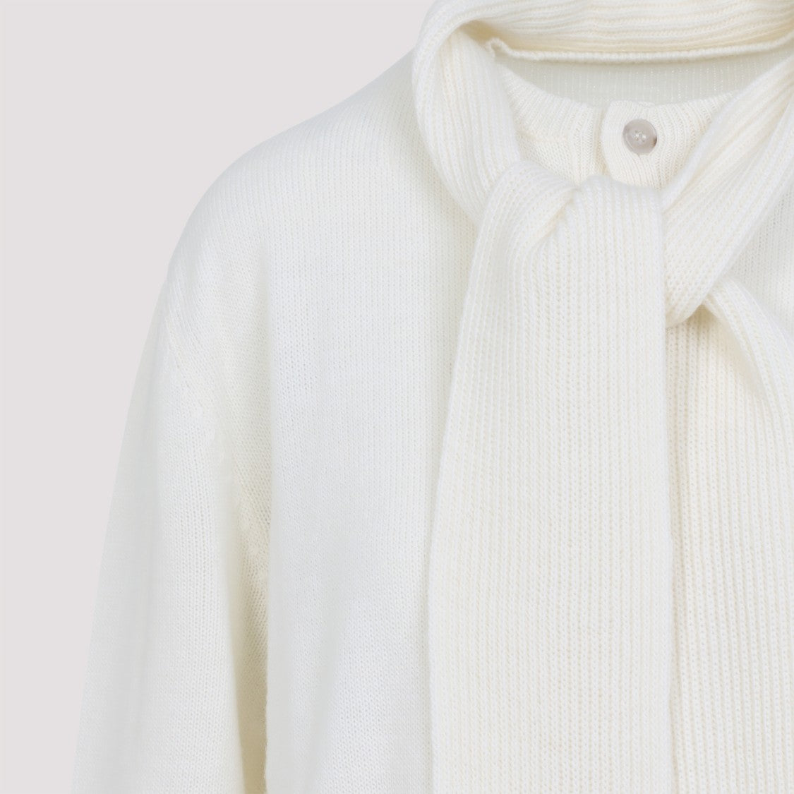 Mm6 By Maison Margiela White Wool Cardigan
