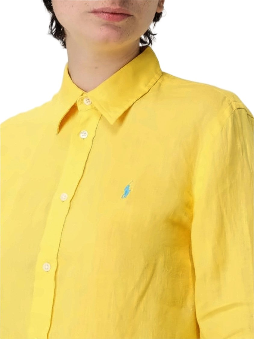 Polo Ralph Lauren Long-Sleeved Linen Button-Up Shirt With Classic Collar
