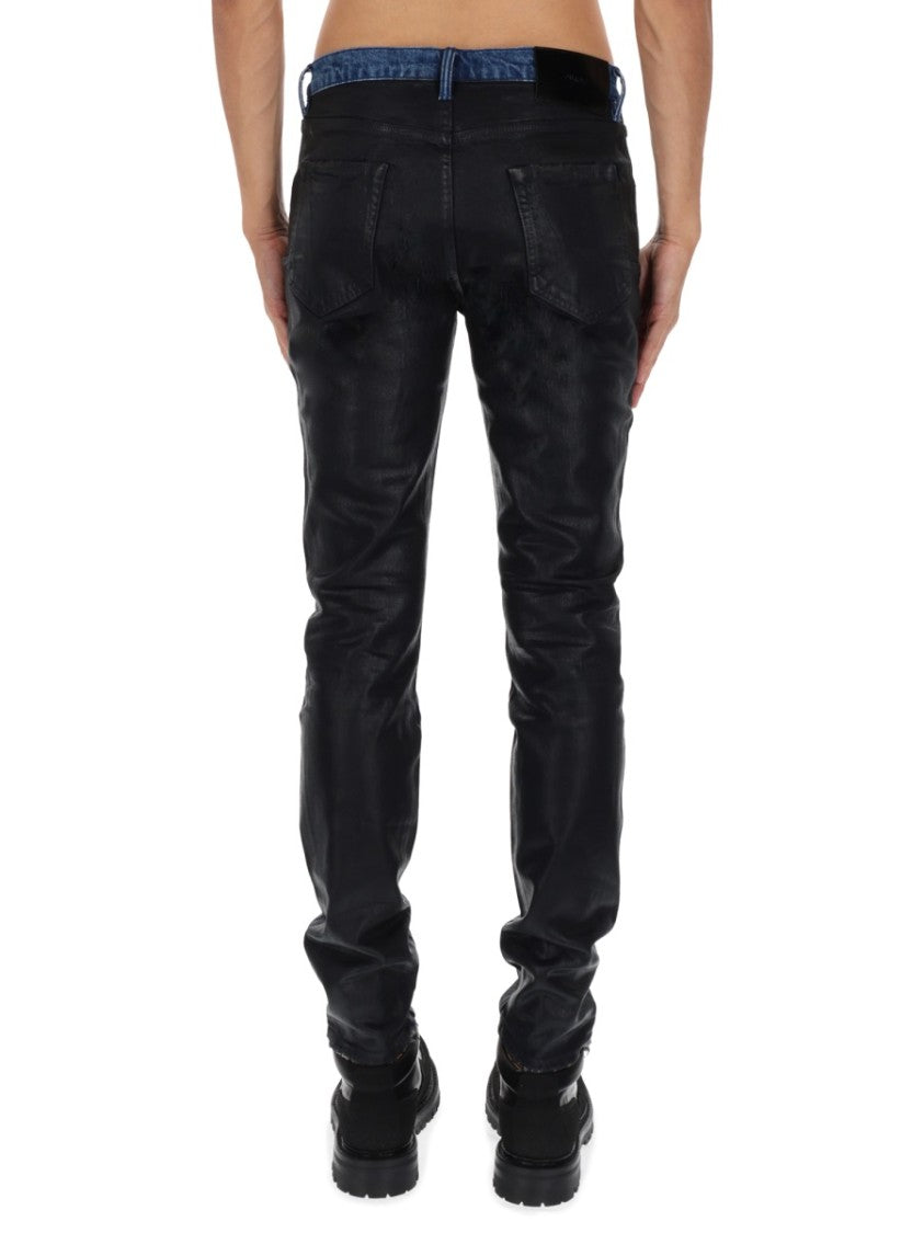 Purple Brand Two-Tone Slim Distressed Jeans