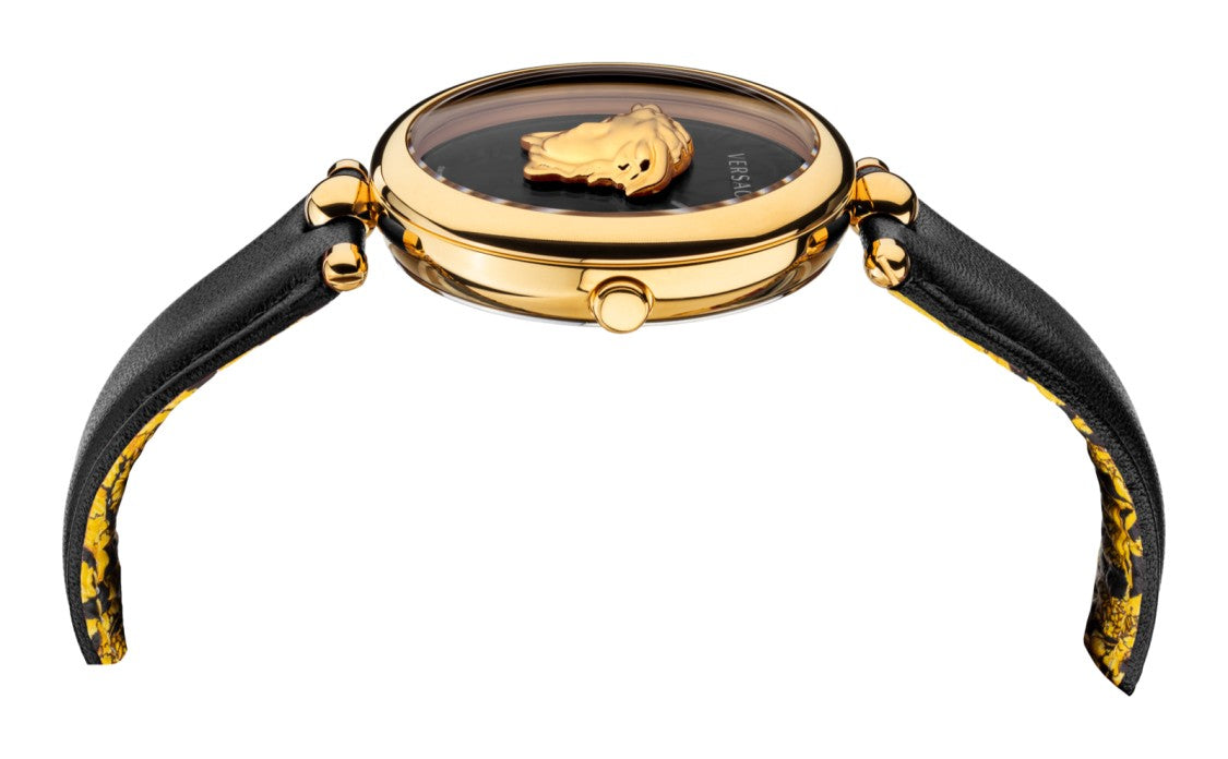 Versace Palazzo Empire Barocco 39Mm Gold-Tone Watch With Black Dial