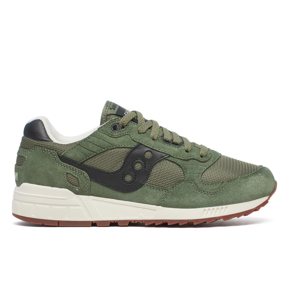 Saucony Olive Green Suede Leather Retro Sneakers