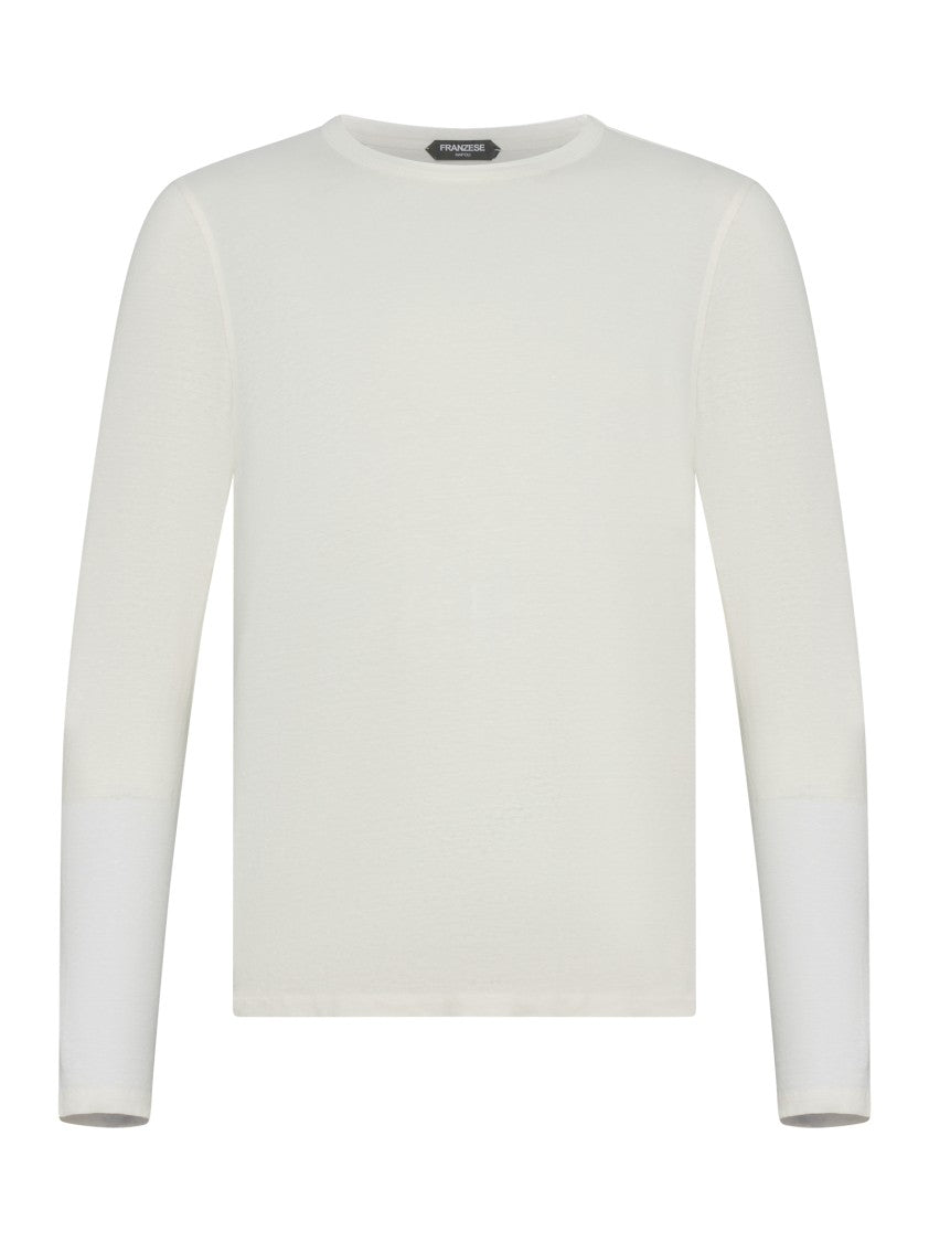 Franzese Collection Crewneck Long-Sleeved T-Shirt In Artisan Irish Linen