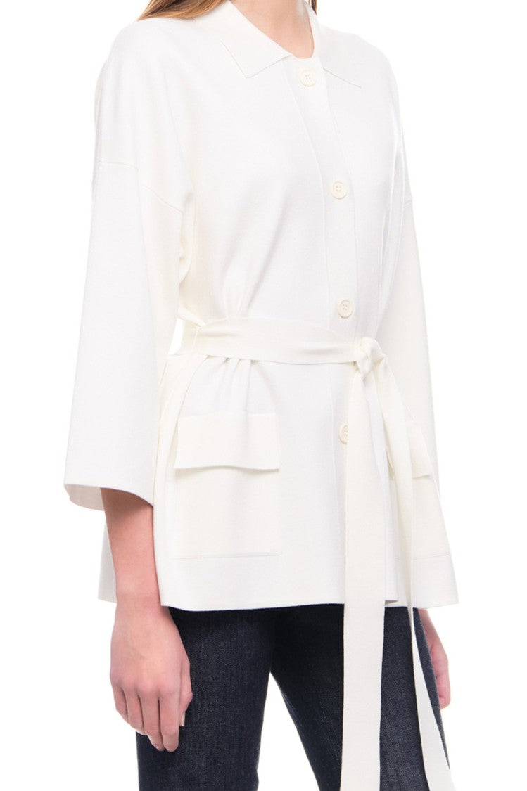 Max Mara White Cardigan With Relaxed Fit