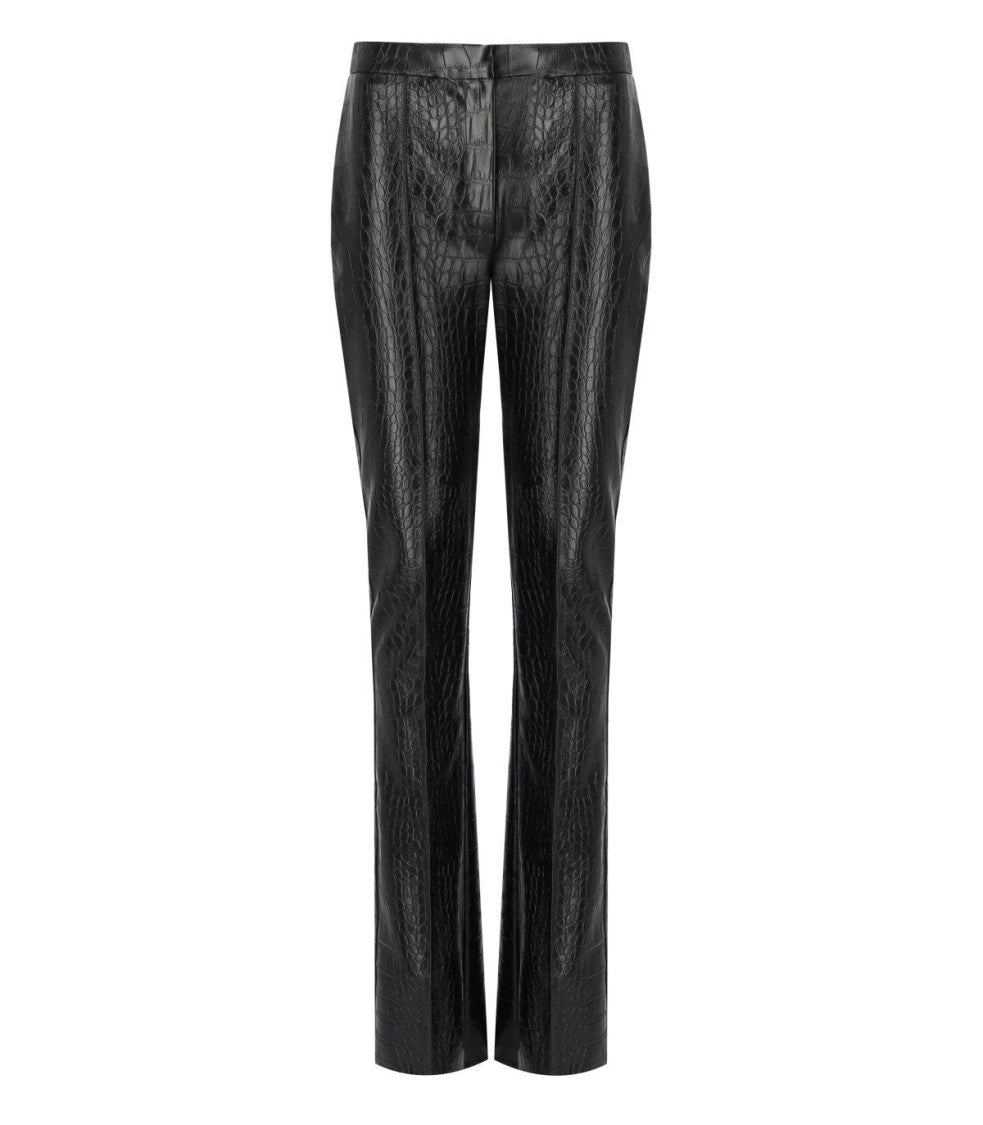 Elisabetta Franchi Black Pants With Croco-Print