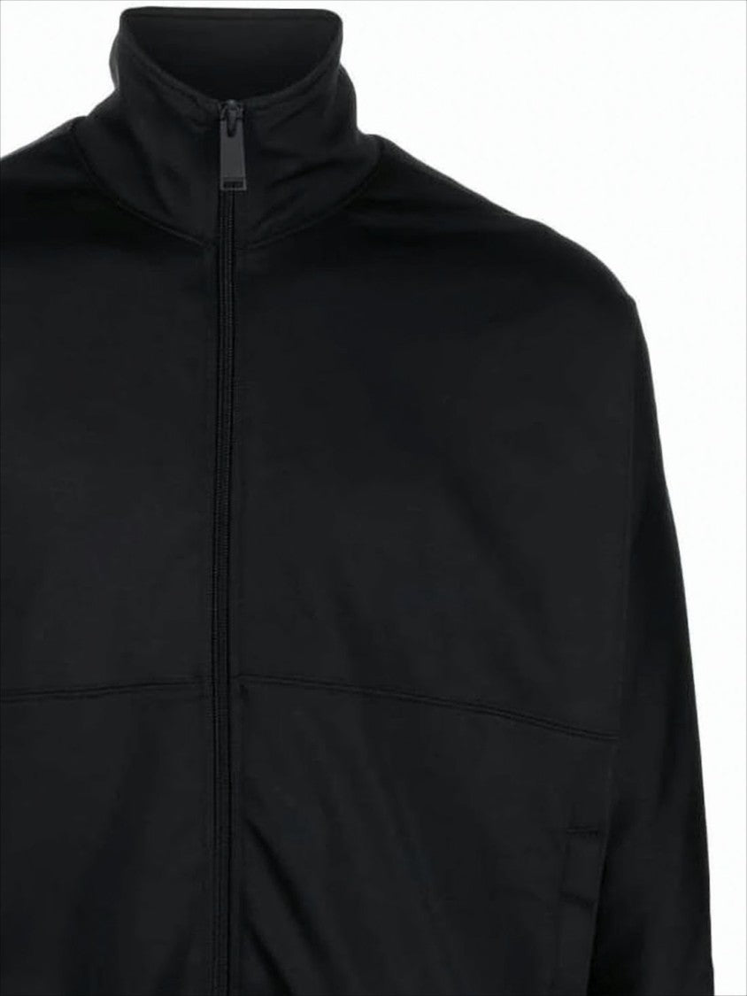 Heron Preston Boxy Black Jacket With High Collar And Zipper Closure