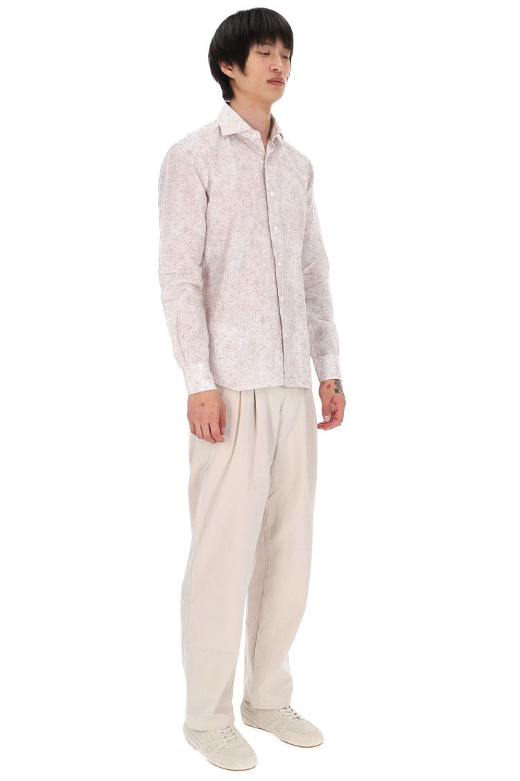 Barba Dandylife Floral Linen-Cotton Casual Shirt