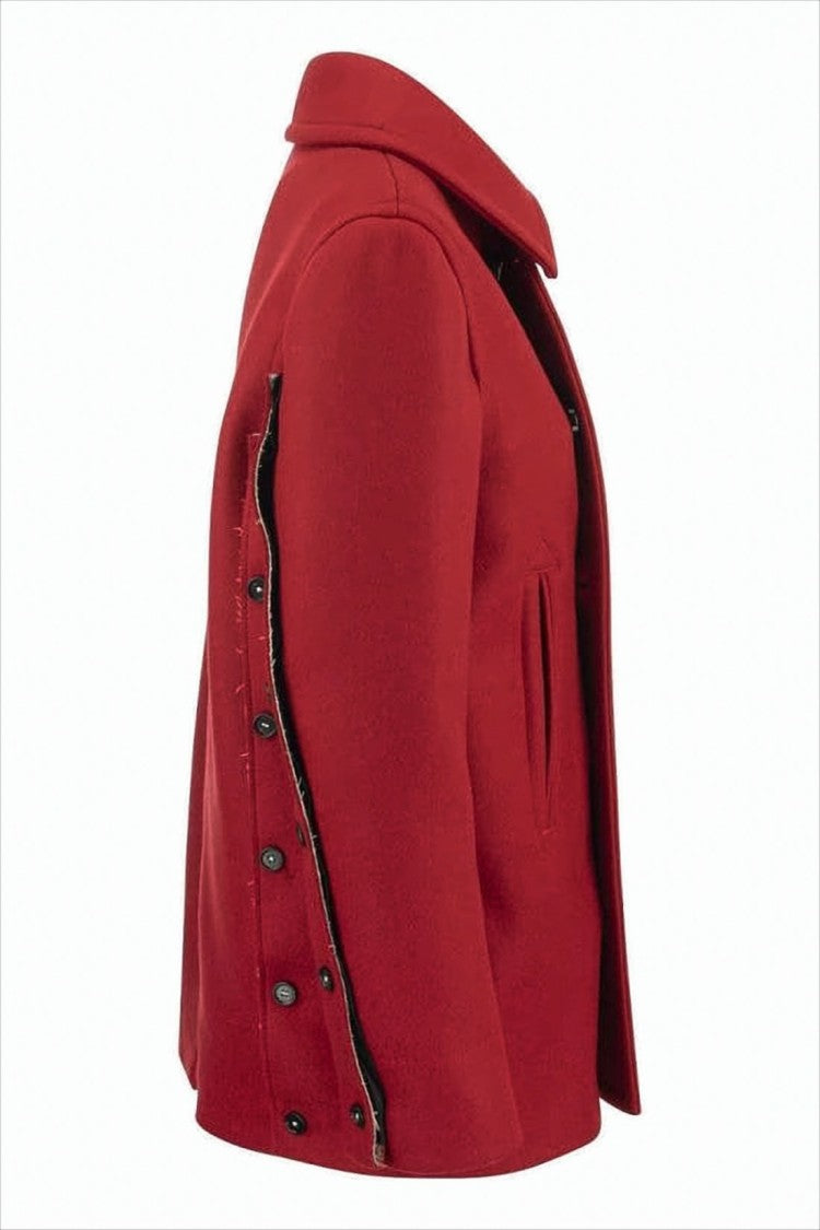 Marni Double-Breasted Cropped Wool Coat With Unique Button Detailing