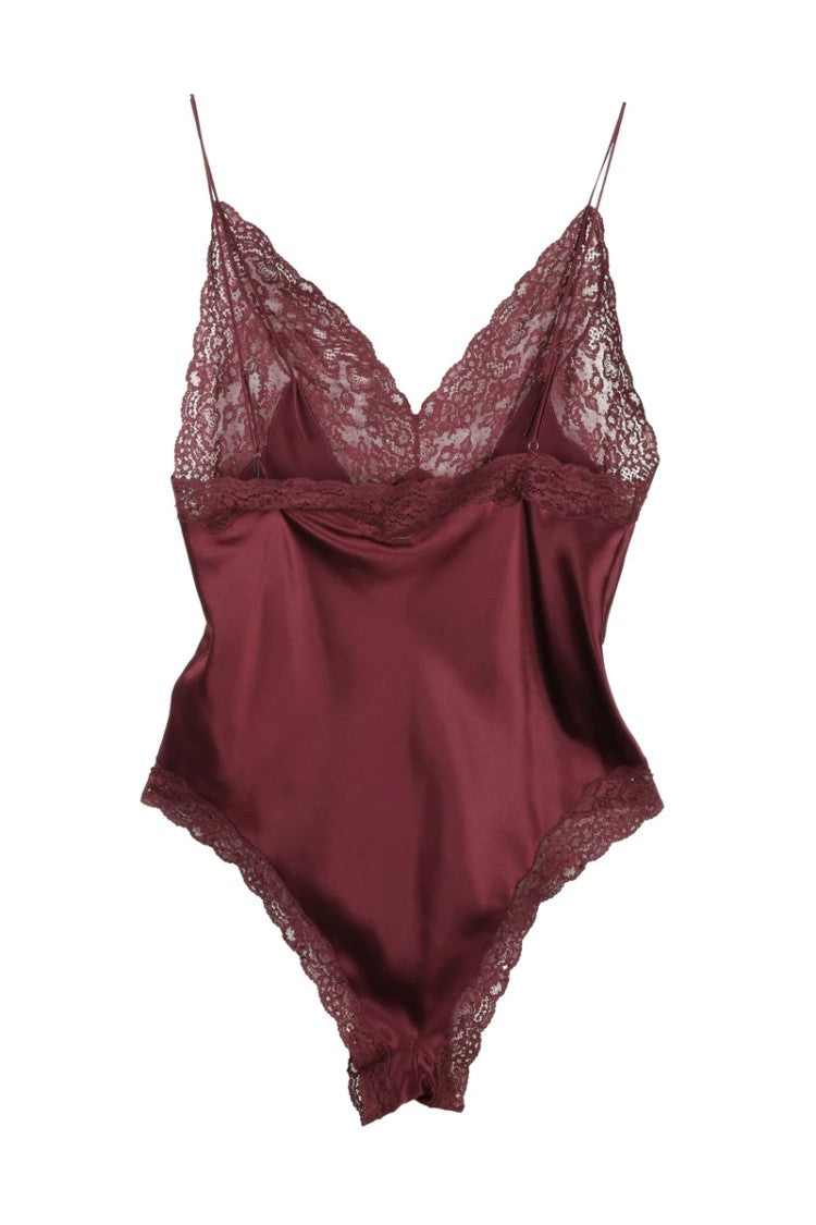 Saint Laurent Silk Bodysuit - Brown
