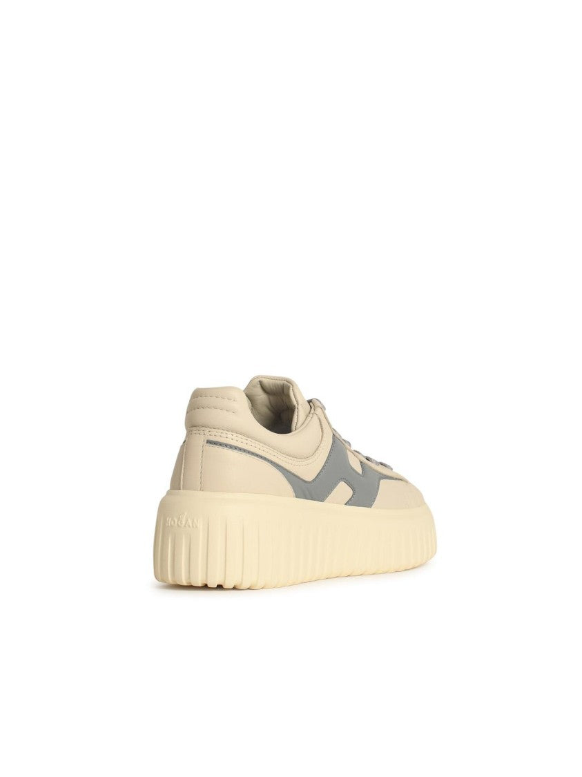 Hogan 'H Stripes' Grey Leather Sneakers