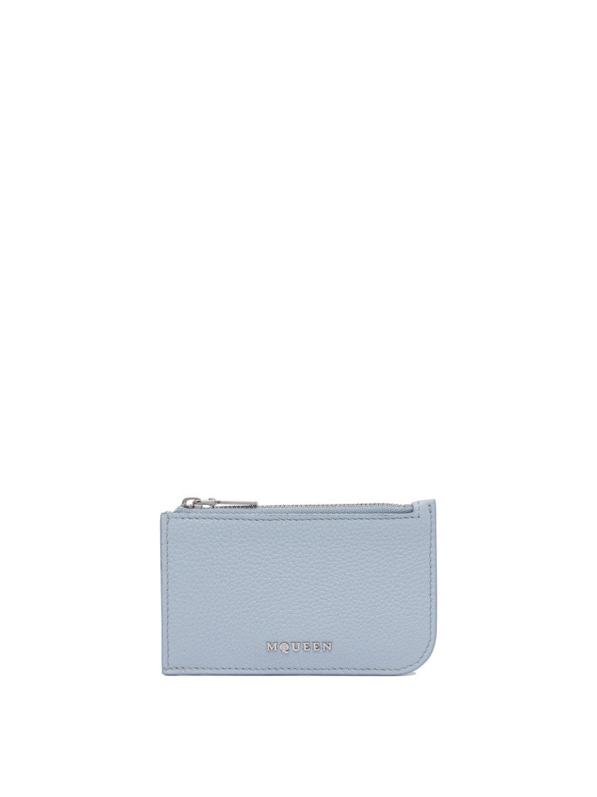 Alexander Mcqueen Light Blue Leather Wallet