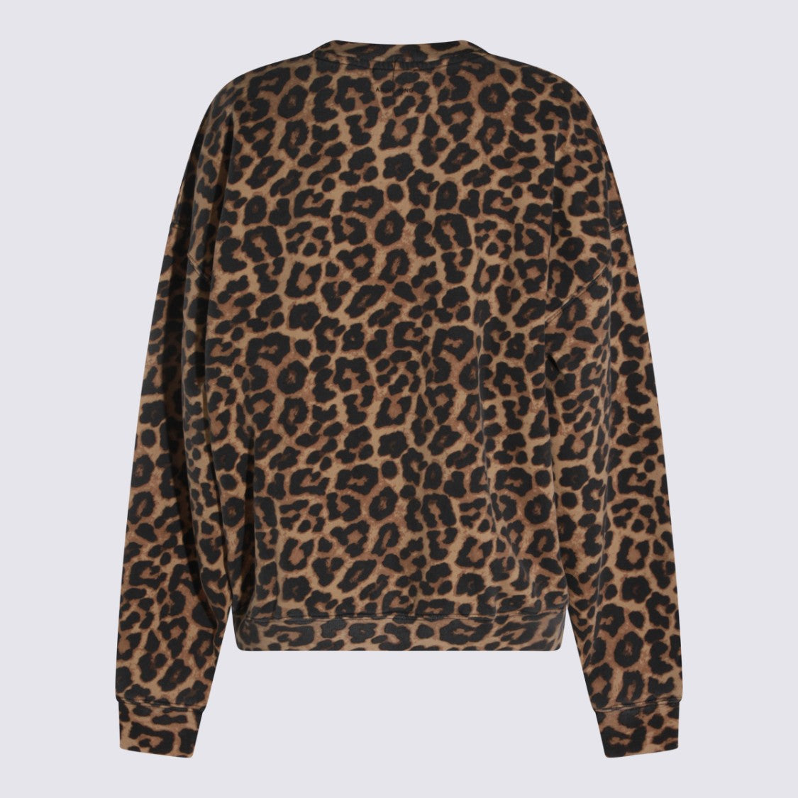 Anine Bing Leopard Print Sweater With Classic Crew Neckline And Ribbed Finishes