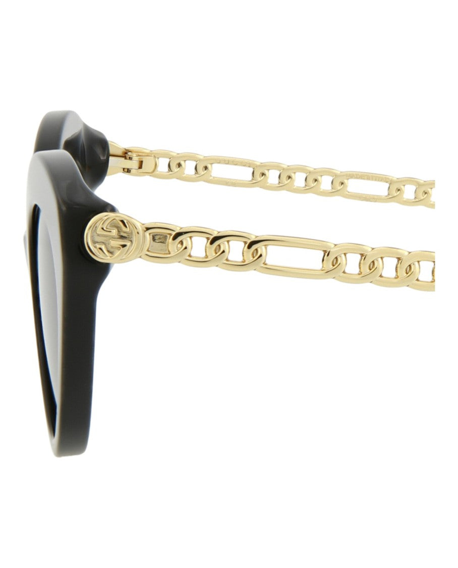 Gucci Cat Eye-Frame Acetate Sunglasses With Gold-Tone Chain Temples