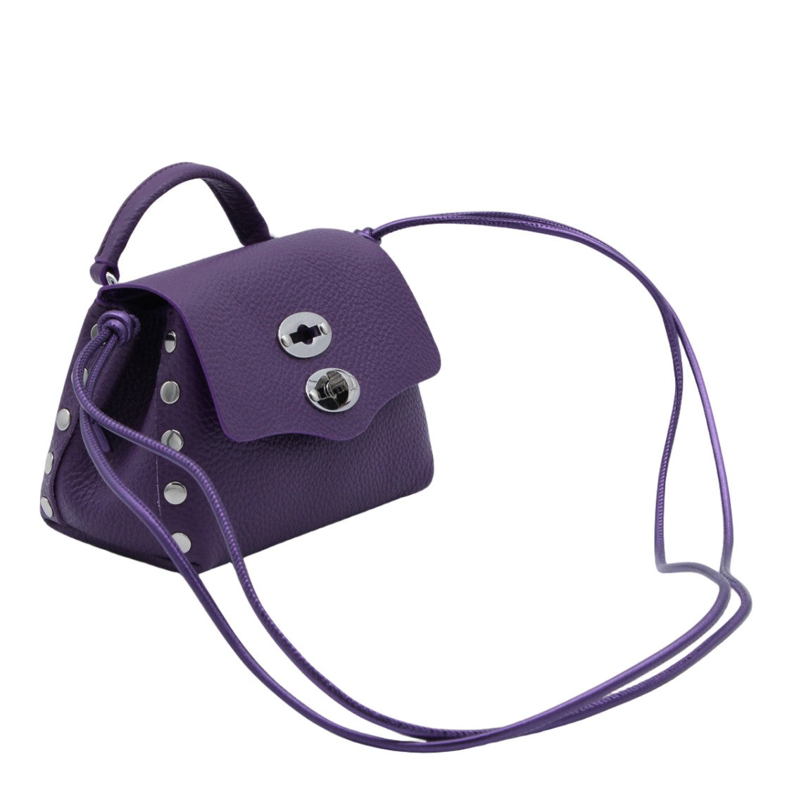 Zanellato Textured Handbag With Silver-Tone Accents