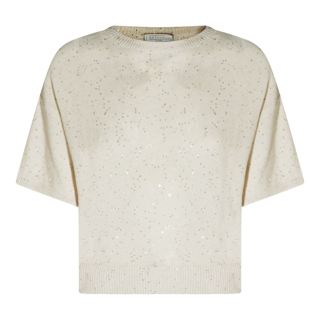 Antonelli Firenze Short-Sleeved Knitted Sweater With Subtle Sequin Detail