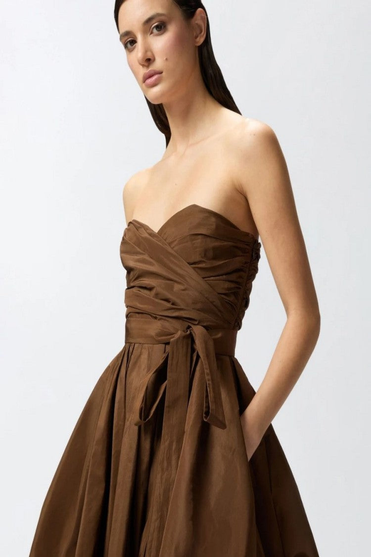 Pinko Strapless High-Low Dress With Fitted Bodice