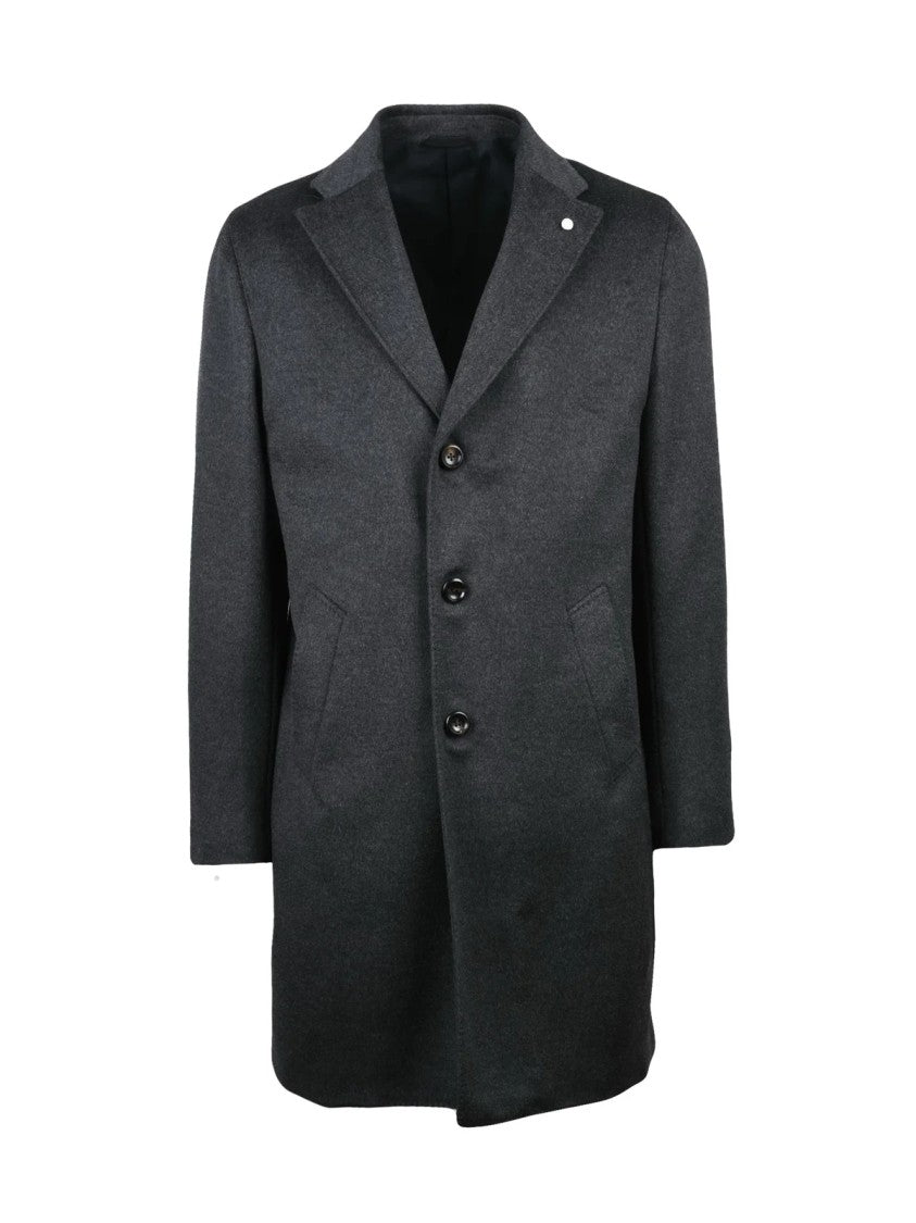 Luigi Bianchi Grey Virgin Wool-Cashmere Coat
