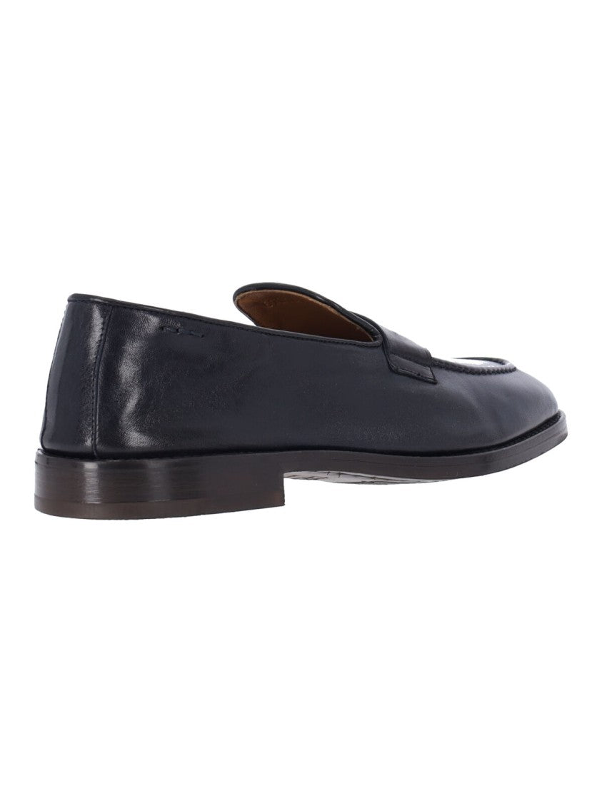 Alexander Hotto Dark Blue Leather Moccasins