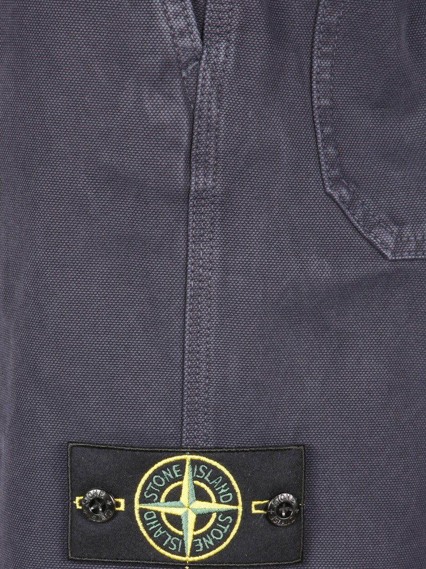 Stone Island Classic Tailored Blue Trousers With Straight Leg Design