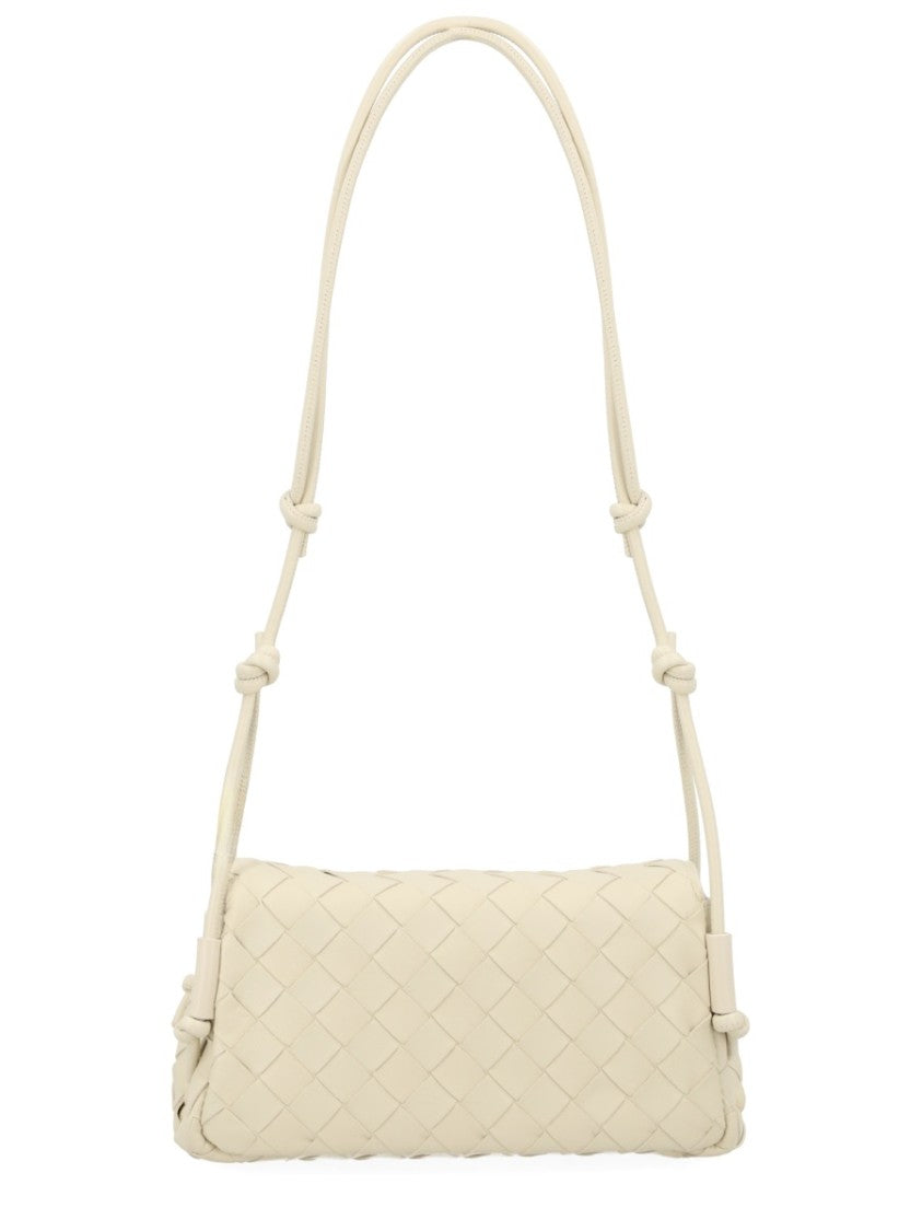 Bottega Veneta Rectangular Shoulder Bag With Woven Lamb Leather Exterior