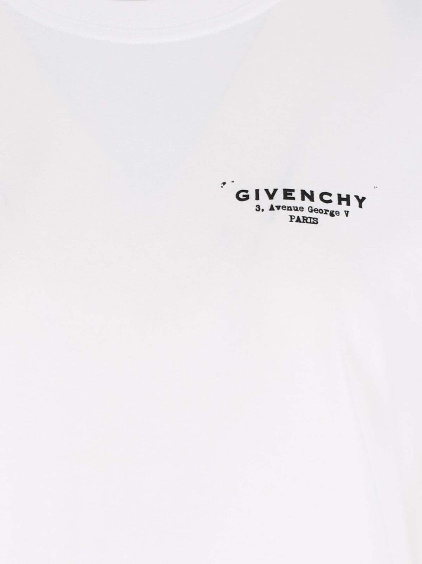 Givenchy White Contrast Logo T-Shirt With Round Neckline