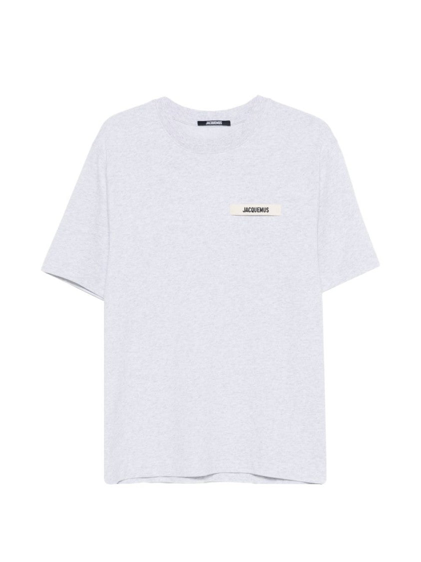 Jacquemus Casual Grey Logo Patch Round T-Shirt