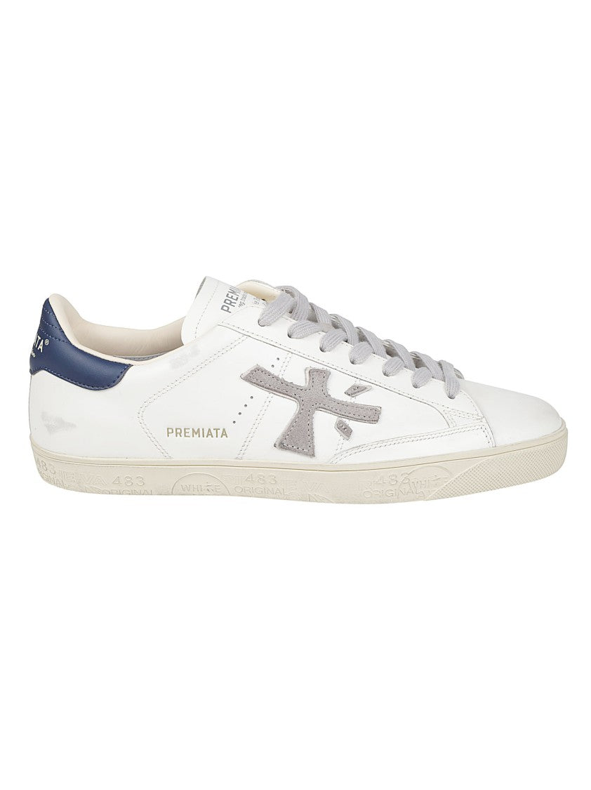 Premiata Steven Minimalist Low-Top Calf Leather Sneakers