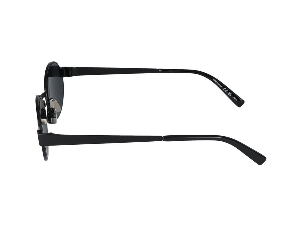 Saint Laurent Black Round Frame Metal Sunglasses