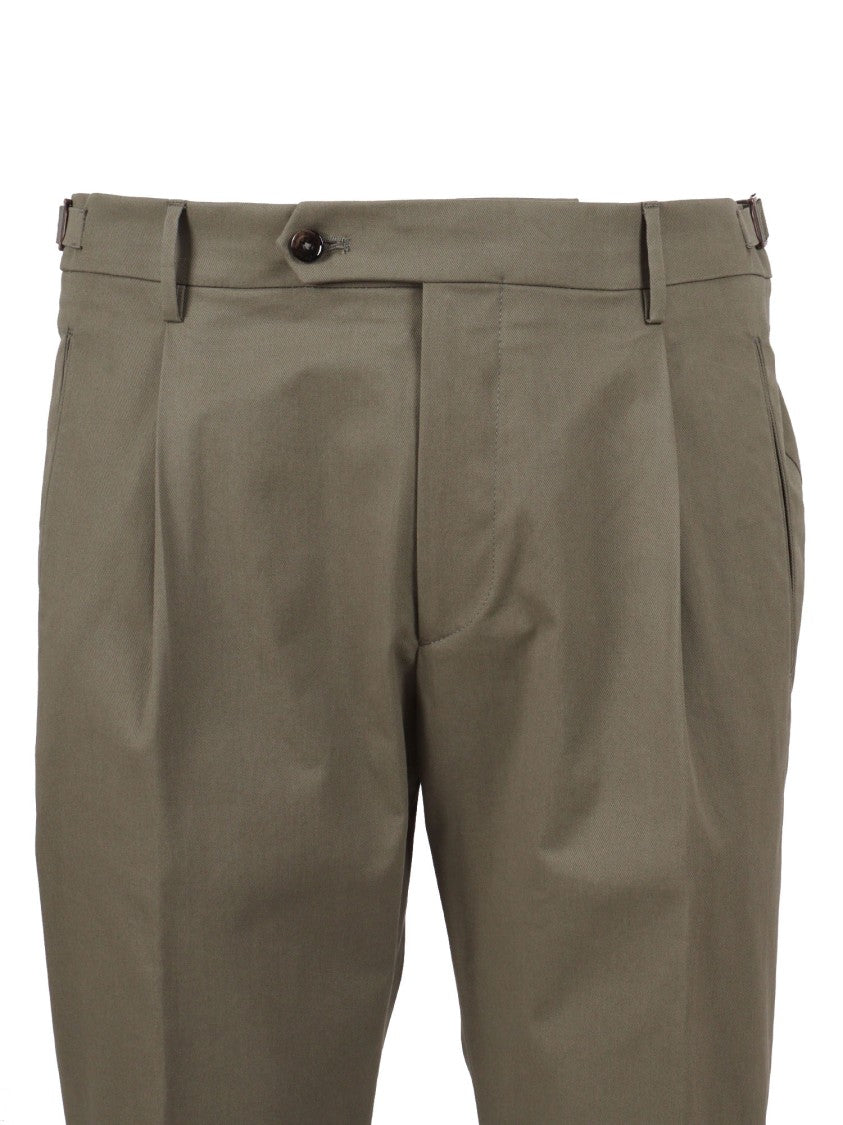 Berwich Green Tailored Retro Long Straight-Leg Pants