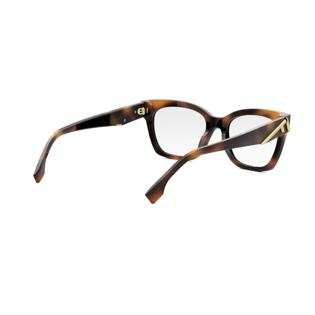 Fendi Fe50073i Oversized Square Frame Tortoiseshell Eyeglasses