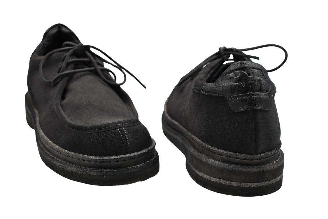 Ernesto Dolani Graphite Low-Top Lace-Up Shoes With Rugged Sole
