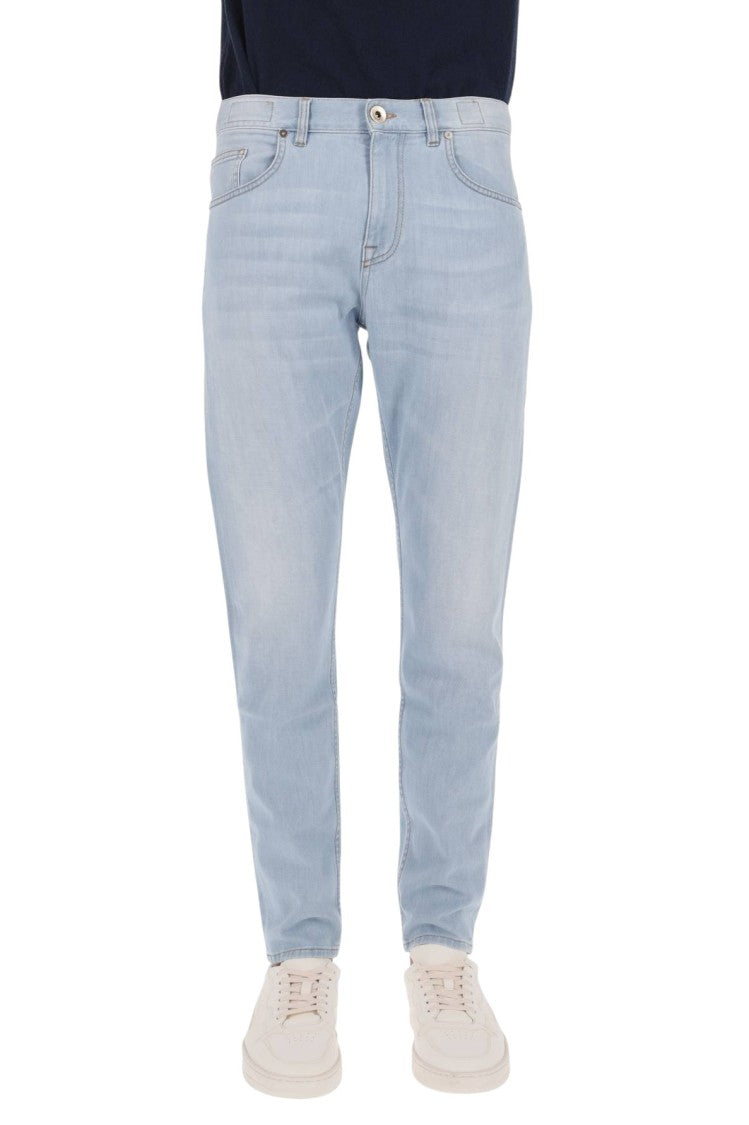 Eleventy Slim Fit Stretch Denim Jeans With Five-Pocket Design