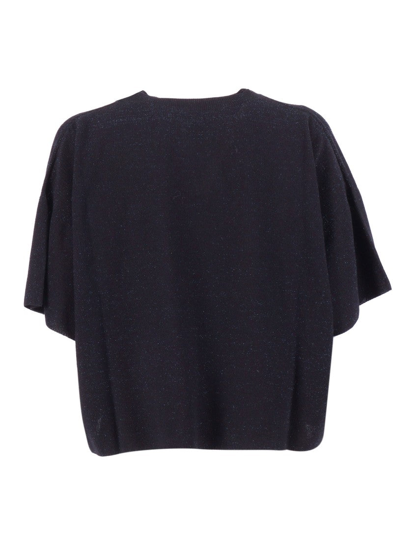 Fabiana Filippi Blu Notte Lurex Maxi T-Shirt