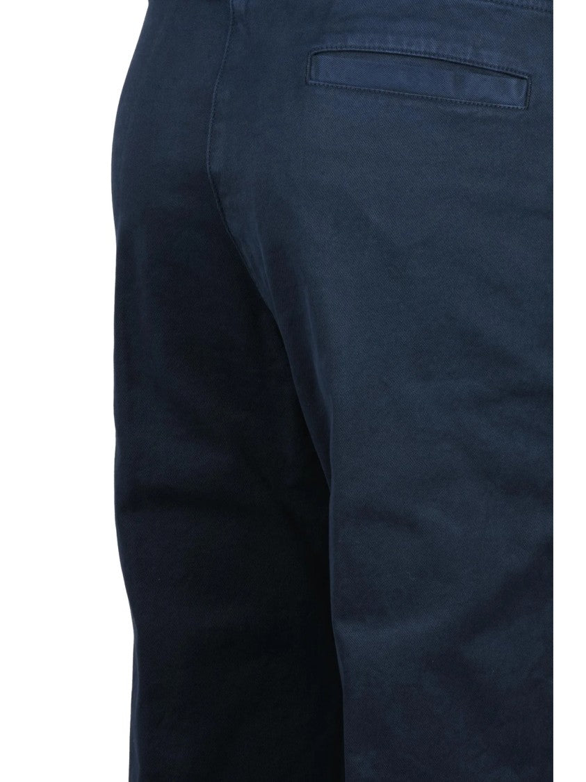 Aspesi Straight-Leg Cotton Blend Trousers With Drawstring Waist