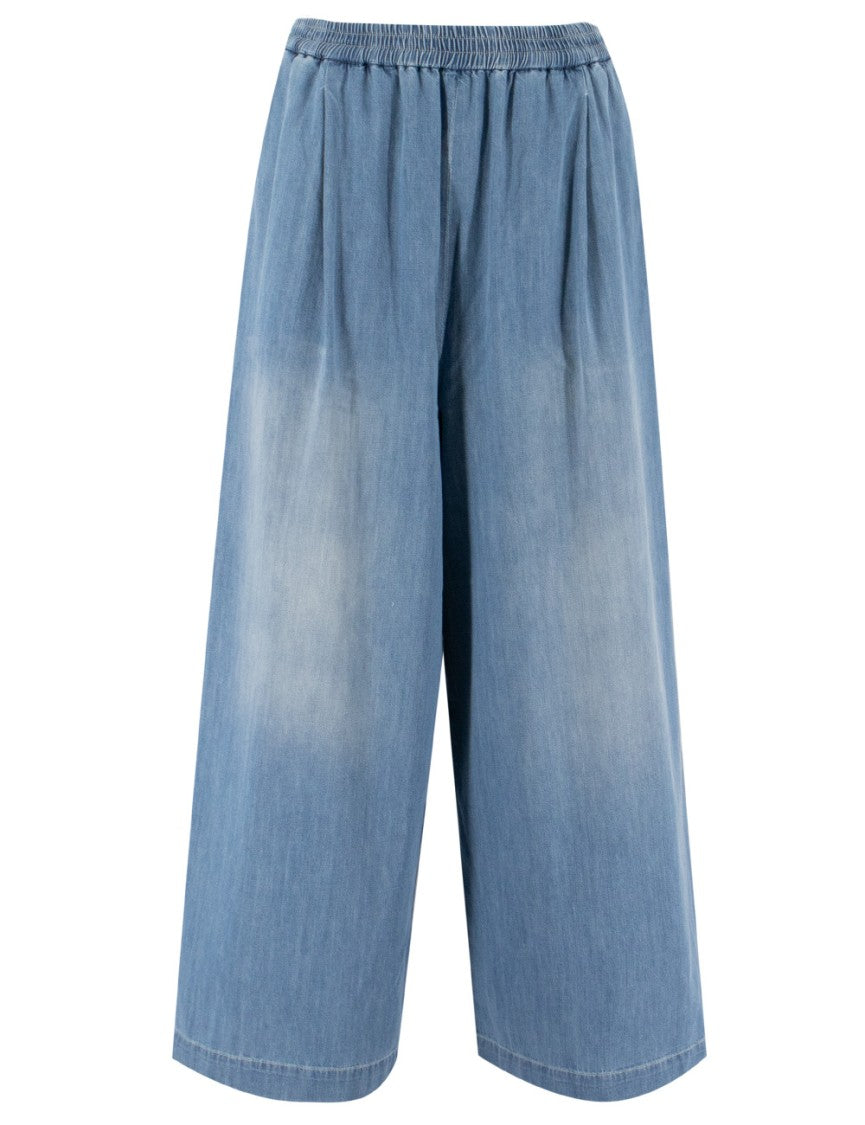 Fabiana Filippi Light Blue Wide-Fit Jogger Trousers