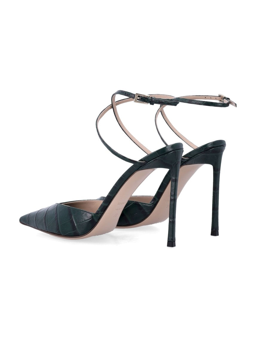 Tom Ford Semi-Shiny Stamped Crocodile Leather Pumps