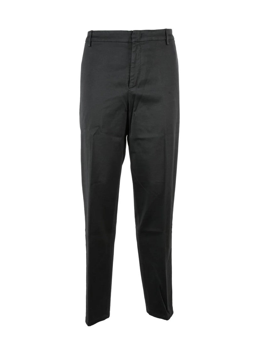 Dondup Grey James Straight-Leg Cotton-Linen Blend Trousers