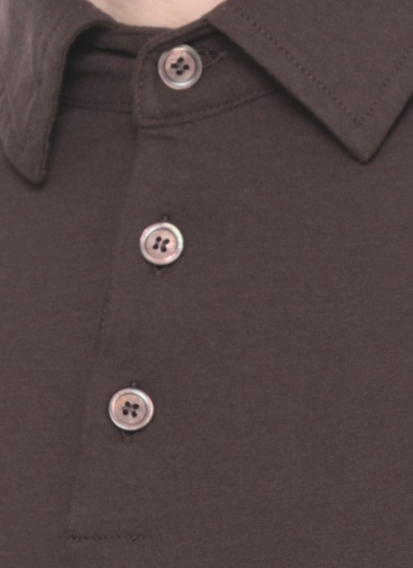 Zanone Brown Cotton Polo Shirt