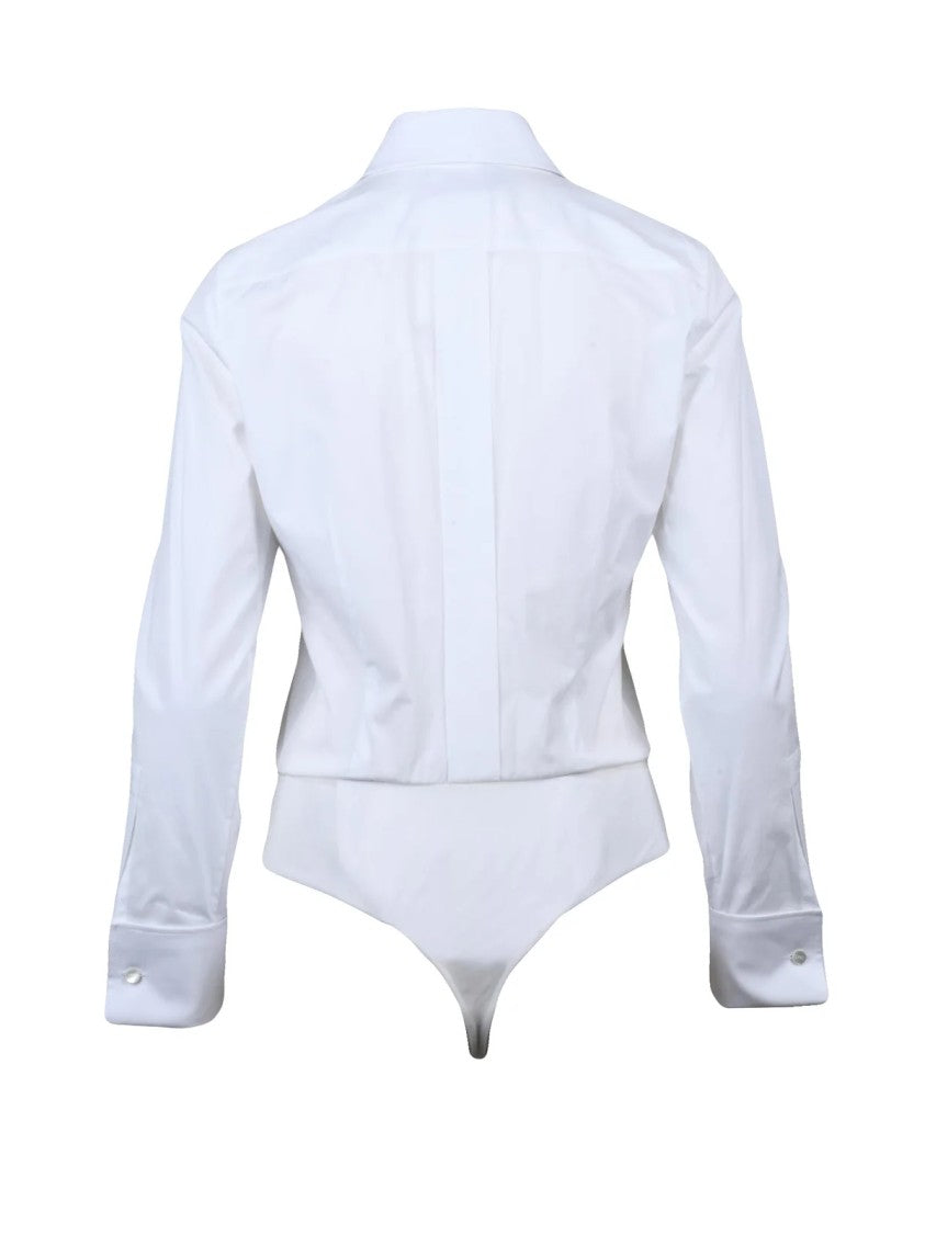 Max Mara White Cotton Stretch Bodysuit