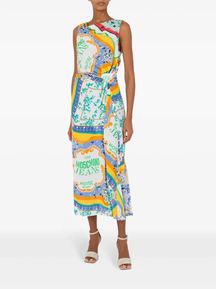 Moschino Classic Fitted Bodice Dress With Flared Skirt