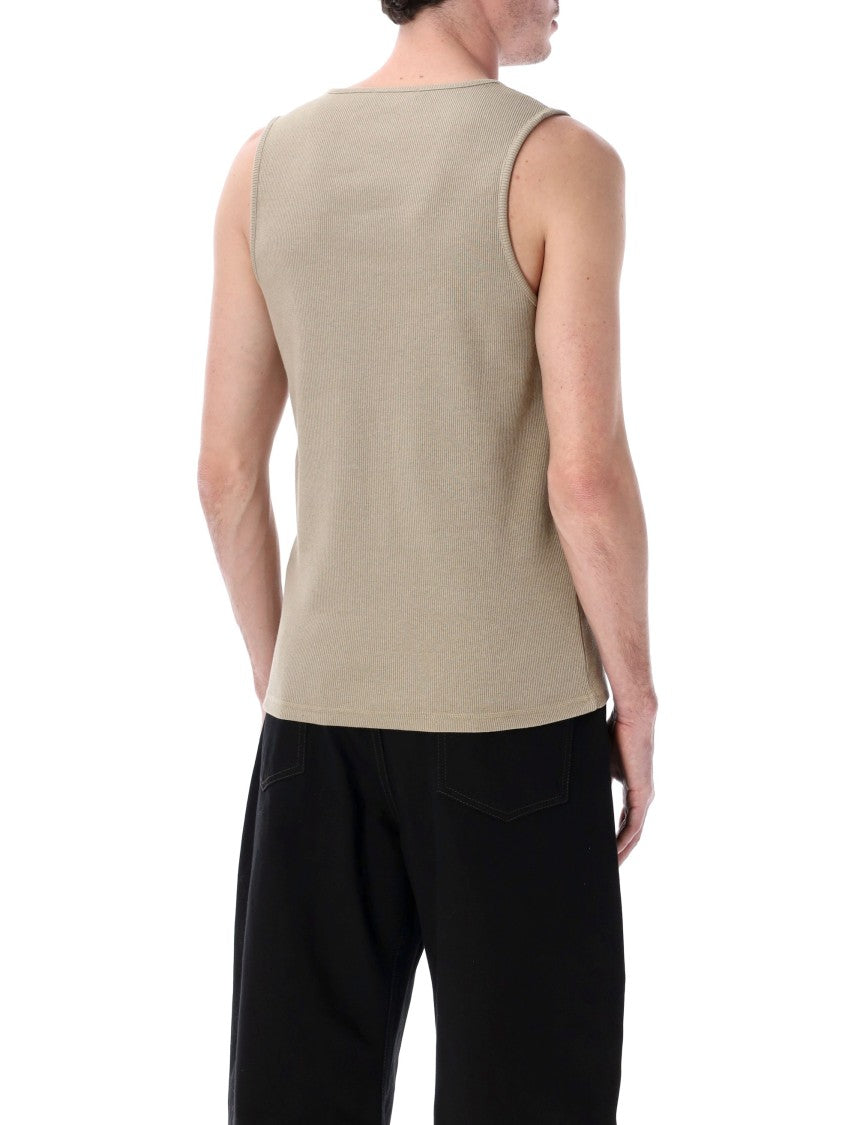 Lemaire Fitted Cotton-Linen Ribbed Tank Top