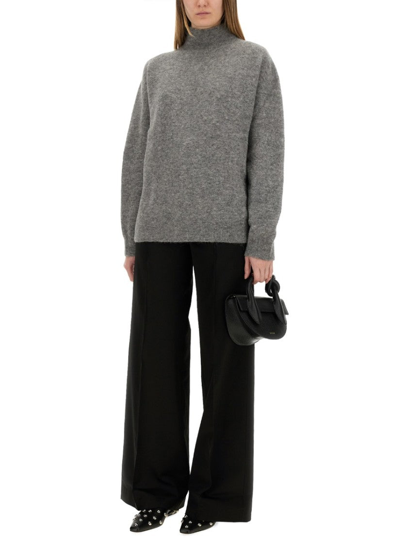 Alysi Relaxed Fit Grey Turtleneck Shirt